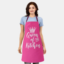 Pink Mothers Day Cadeau Apron, Reine de la cuisine