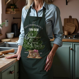 Tablier Pink Retro Fun Vintage Farm Fresh Tree Monogramme