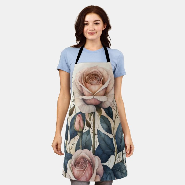 Tablier Pink Roses     (Porté)