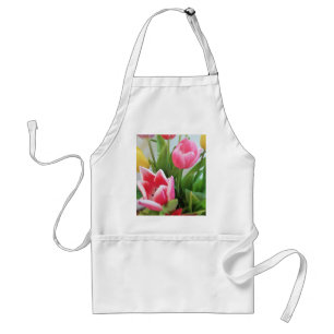 Tablier Pink Tulips, Floral Spring Bouquet, Flowers