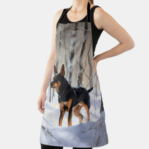 Tablier Pinscher Nain Noël Laissez Tomber la Neige