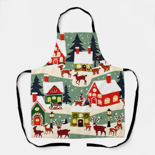 Tablier Pique-nique de Noël village de Noël