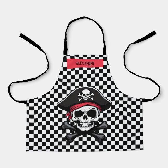 Tablier Pirate crâne et os croisés (Recto)