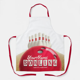 Tablier Pistes de quilles de boule de bowling personnalisé