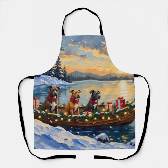Tablier Pitbull Christmas Boat Holiday (Recto)