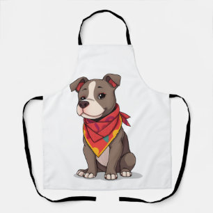 Tablier Pitbull mignon avec bandana  Gif amateur de chien 