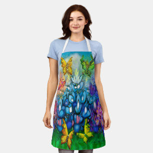 Tablier Pixies Bluebonnets Rainbow Party Apron