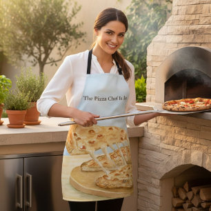 Tablier Pizza au Fromage Classique Le Chef est là en aquar