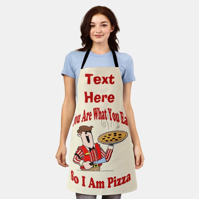 Tablier Pizza Design Abstrait ajouter du texte, Apron (Porté)