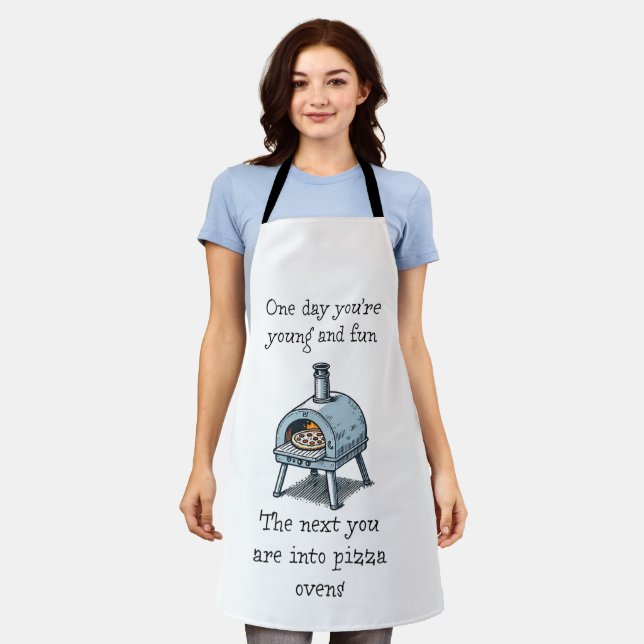 Tablier Pizza Four Apron jeune et amusant (Porté)