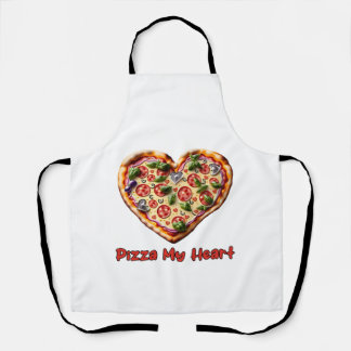 Tablier Pizza mon coeur