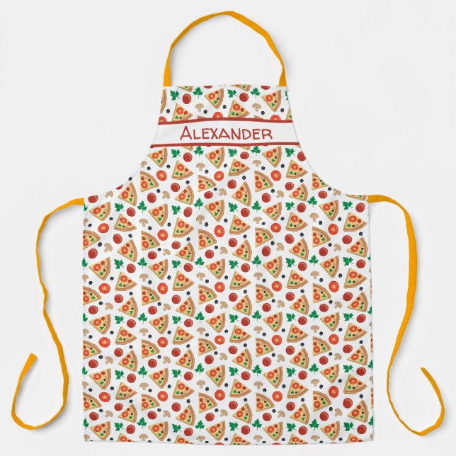 Tablier Pizza Motif Personnalisez Long Apron (Recto)