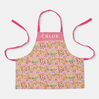Tablier Pizza rose pâle pour enfants personnalisés