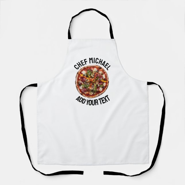Tablier Pizzeria italienne Pizza Cuisine ou restaurant ron (Recto)