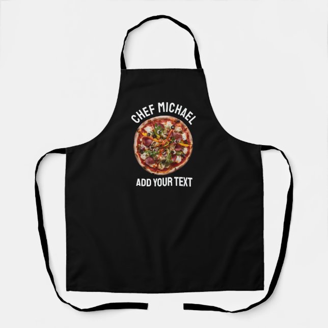 Tablier Pizzeria italienne Pizza Cuisine ou restaurant ron (Recto)