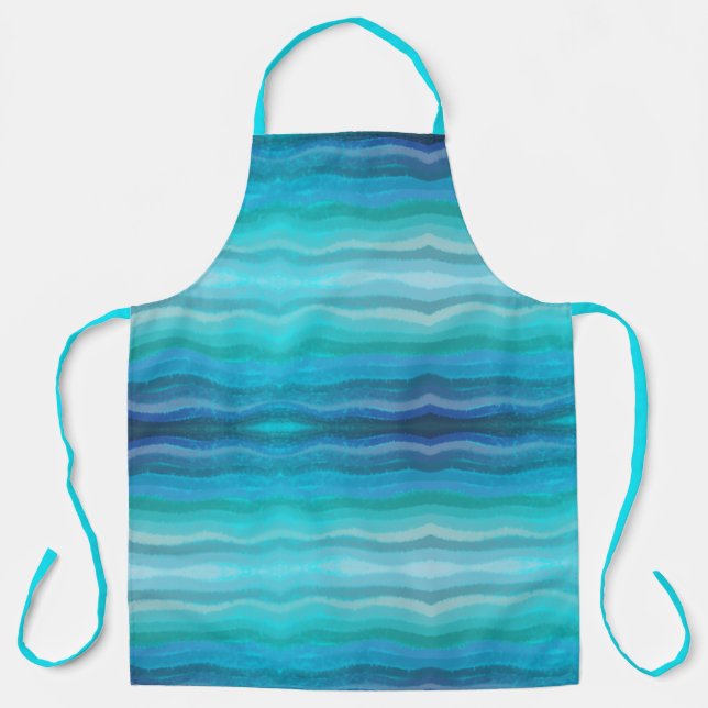 Tablier Plage Côtière Vagues Salées Sur Turquoise (Recto)