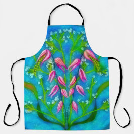 Tablier Plage Fleurs Peinture Acrylique