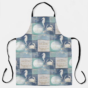 Tablier Plage Joyeux Lieu Blue Aqua Apron