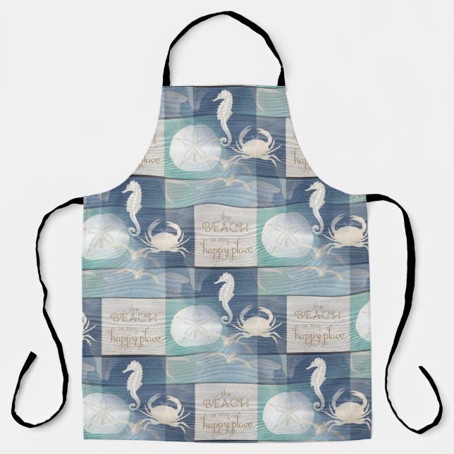 Tablier Plage Joyeux Lieu Blue Aqua Apron (Recto)