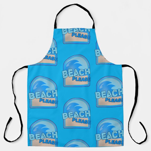 Tablier Plage S'Il Vous Plaît Amusant Été Vagues Logo (Recto)