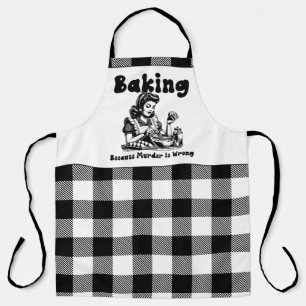 Tablier Plaid Arpon Retro Humour Baking parce que le meurt