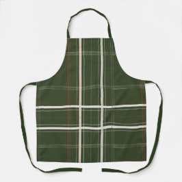Tablier Plaid Cosy Cabine Forest Green Cuisinier tradition