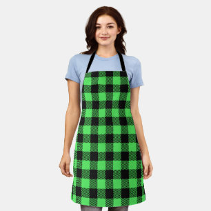 Tablier Plaid de buffle vert Apron