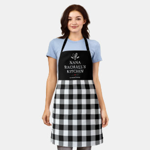 Tablier Plaid Farmhouse noir et blanc