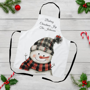 Tablier Plaid personnalisé Bonhomme de neige Noël Nom de f