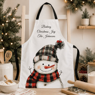 Tablier Plaid personnalisé Bonhomme de neige Noël Nom de f