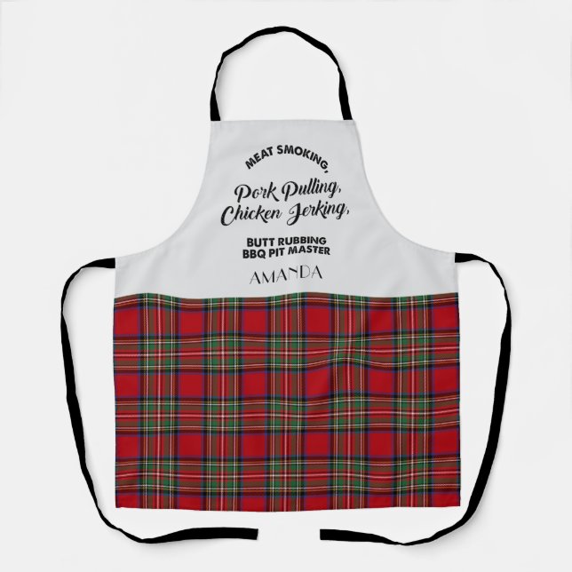 Tablier Plaid Tartan Clan Stewart À damiers Red Kitchen (Recto)