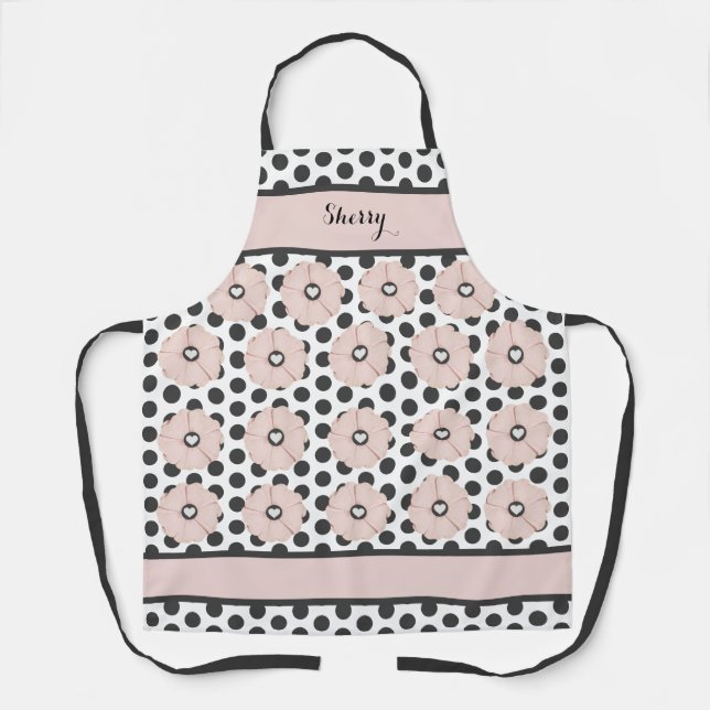Tablier Plaine rose poire du printemps (Recto)