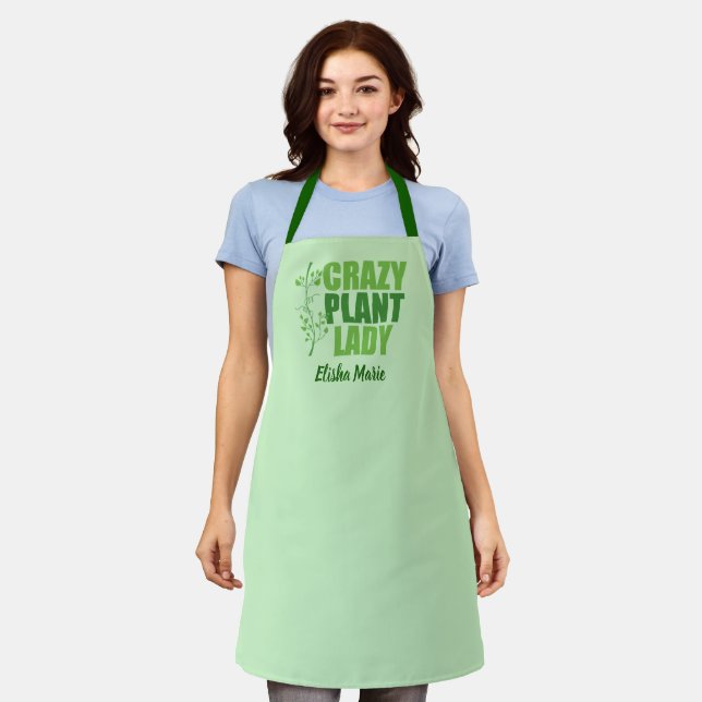 Tablier Plante folle Lady Cute Green Botaniste (Porté)