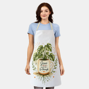Tablier Plante Monstera dans une tasse à café Botanique