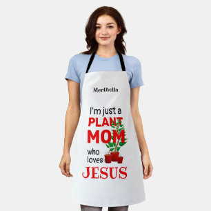 Tablier Plante personnalisé MOM AIME JÉSUS