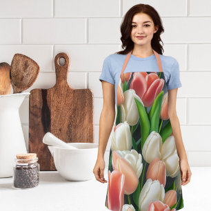 Tablier Plante rose Tulipes florale Apron