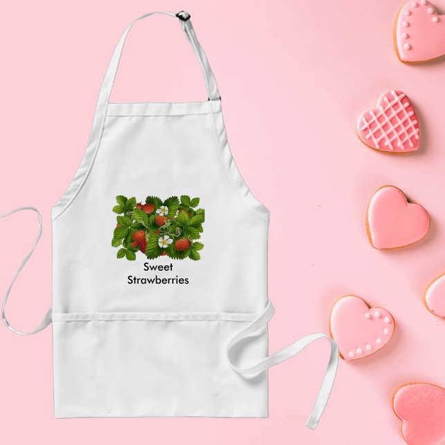 Tablier Plante vintage aux fraises (Vintage Strawberry Plant Adult Apron)