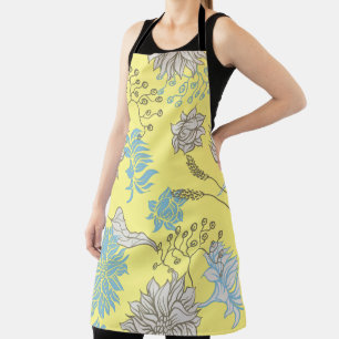 Tablier Plateau de service élégant chic fleur sauvage jaun