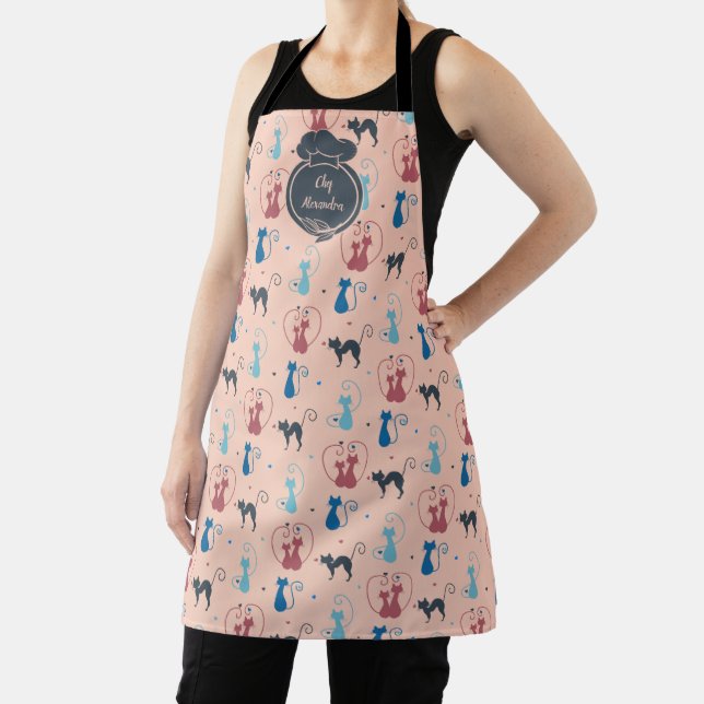 Tablier Playman Cats Apron - Nom personnalisé Chef (Insitu)