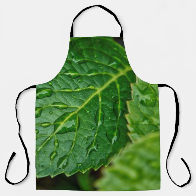 Tablier Pluie goutte d'eau feuilles humides (Recto)