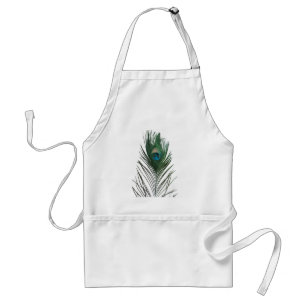 Tablier Plume turquoise de paon