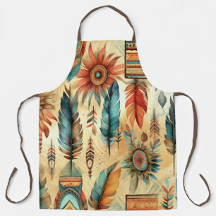 Tablier Plumes bleues de la tribu Aztec Boho