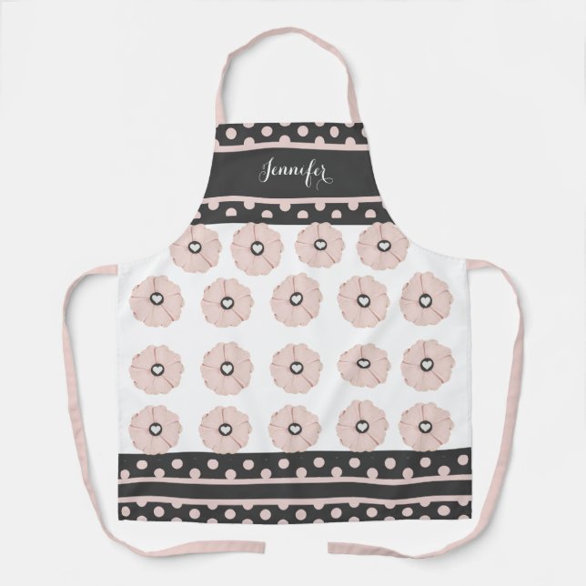 Tablier Plutôt Polka Point Charcoal Rose Espace Personnali (Recto)