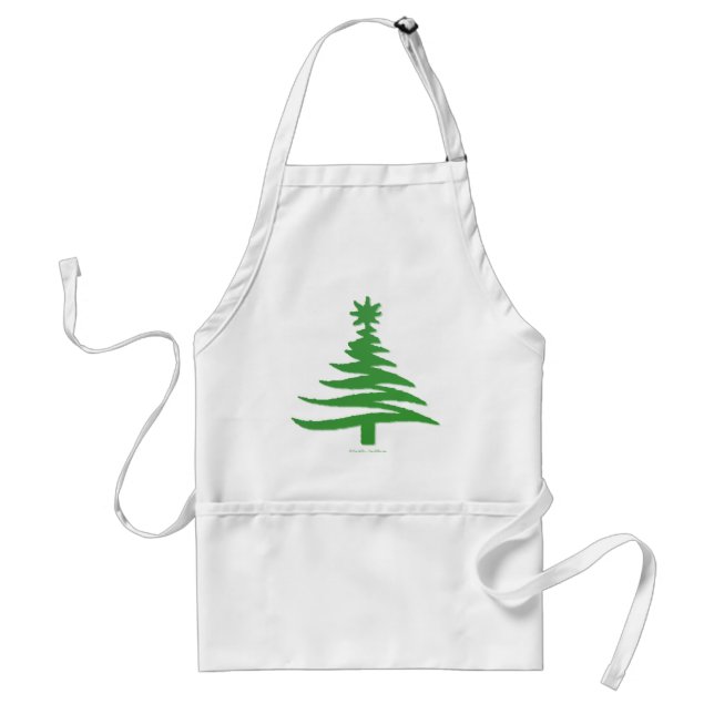 Tablier Pochoir d'arbre de Noël vert (Devant)