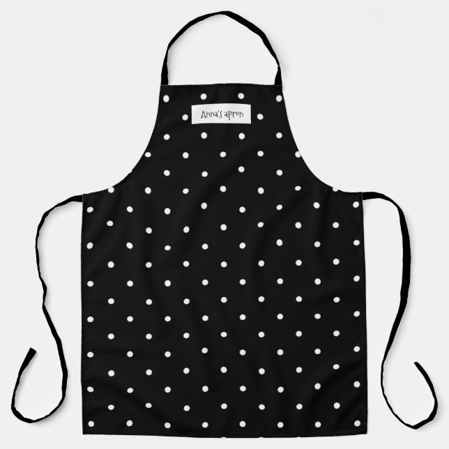 Tablier Point Polka noir et blanc (Recto)