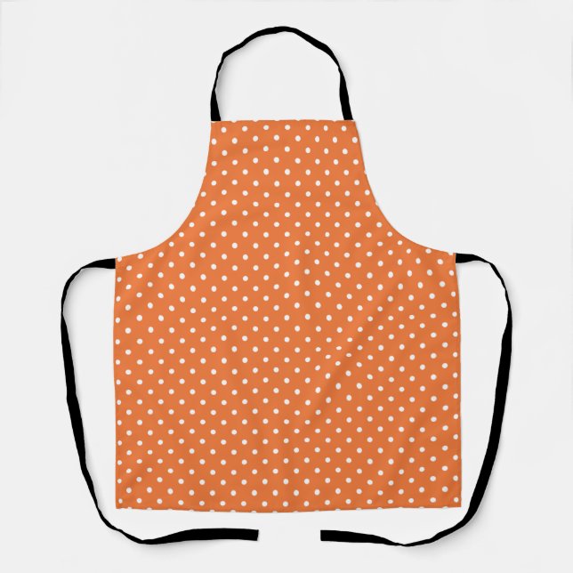 Tablier Pointe orange et blanc (Recto)