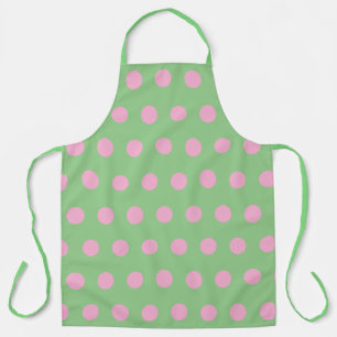 Tablier Pointe Polka (Vert Sage & Rose Pastel)