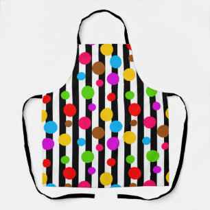 Tablier Points colorés rayures colorées