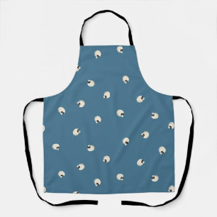 Tablier Points du crâne Kawaii mous aléatoires bleu pâle