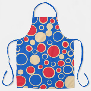 Tablier Points Rouge Et Bleu Sur Bleu
